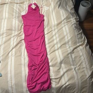 Revolve neon pink dress